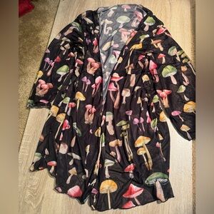Colorful Mushroom Print Kimono